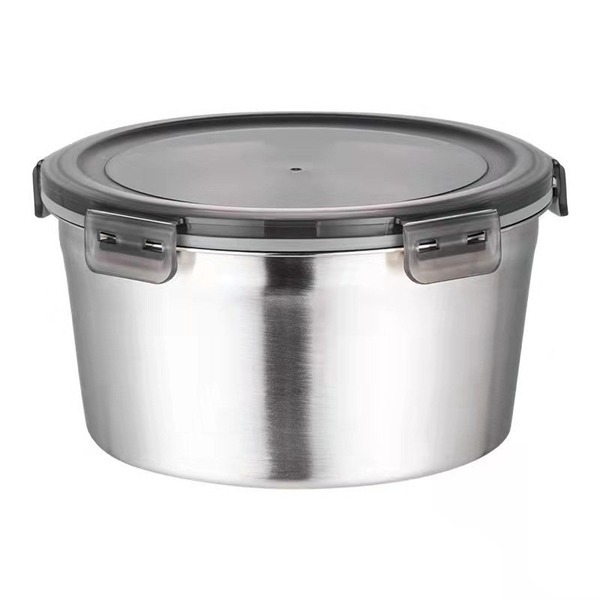 不鏽鋼保鮮盒四件套 便當碗冰箱收納 餐飯盒 樂扣密封罐 食品級保鮮飯盒 不銹鋼保鮮盒-細節圖2