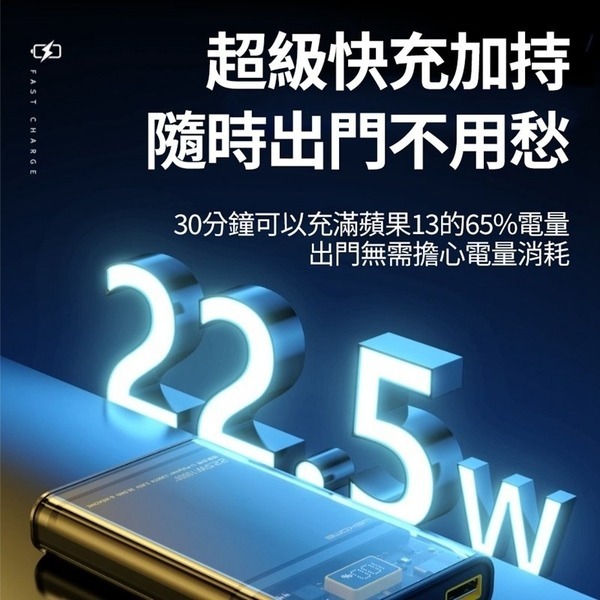 台灣公司貨 WEKOME 20000mah 透明自帶線行動電源 超級快充PD20W 手機通用款 IPAD可充-細節圖3