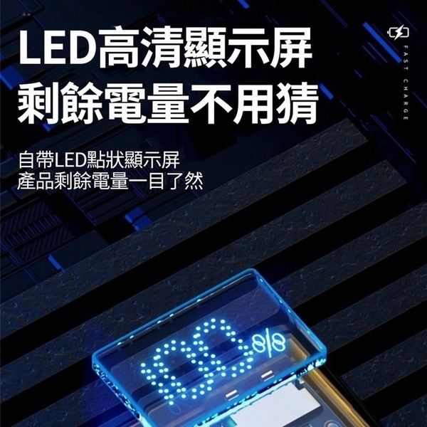 台灣公司貨 WEKOME 20000mah 透明自帶線行動電源 超級快充PD20W 手機通用款 IPAD可充-細節圖5