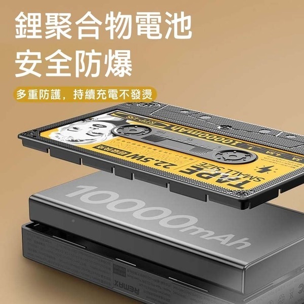 REMAX 磁帶22.5W 多兼容快充行動電源 10000mAh RPP-158 造型行充 磁帶 正版台灣公司貨-細節圖3