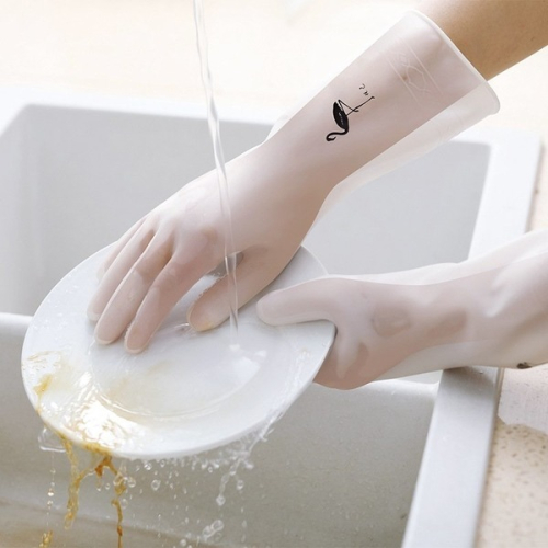 白色洗碗手套 大號家事橡膠手套 女用型 橡膠膠皮 防水塑膠 洗衣 家用 廚房 家務清潔 家事清潔