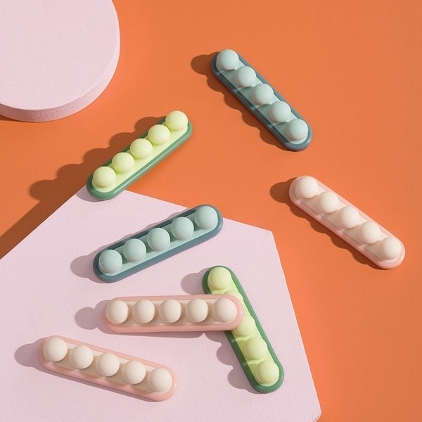 豌豆桌面理線器 固線器 耳機收納器 電線收納器 收納資料線充電線耳機線 辦公桌邊線纏繞卡扣-細節圖3