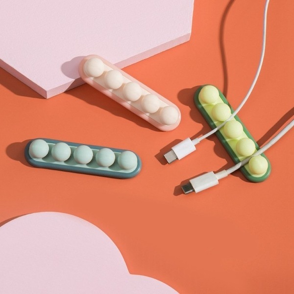 豌豆桌面理線器 固線器 耳機收納器 電線收納器 收納資料線充電線耳機線 辦公桌邊線纏繞卡扣-細節圖4