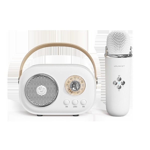 附麥克風+小型藍牙音箱 家庭KTV卡拉OK話筒音響一體麥克風K歌音箱 無線麥克風-細節圖2