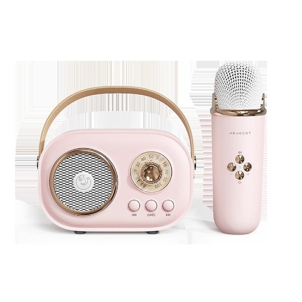 附麥克風+小型藍牙音箱 家庭KTV卡拉OK話筒音響一體麥克風K歌音箱 無線麥克風-細節圖3