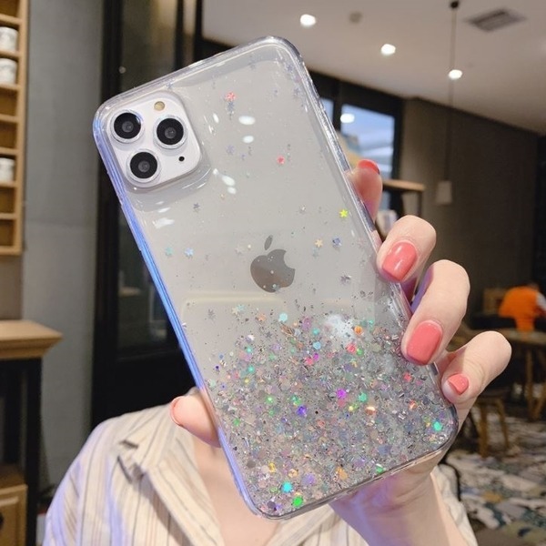 【Love Shop】【星空流沙手機殼】送鋼化膜+iPhone12手機殼星空流沙iphone 12pro 閃光亮片保護殼-細節圖4