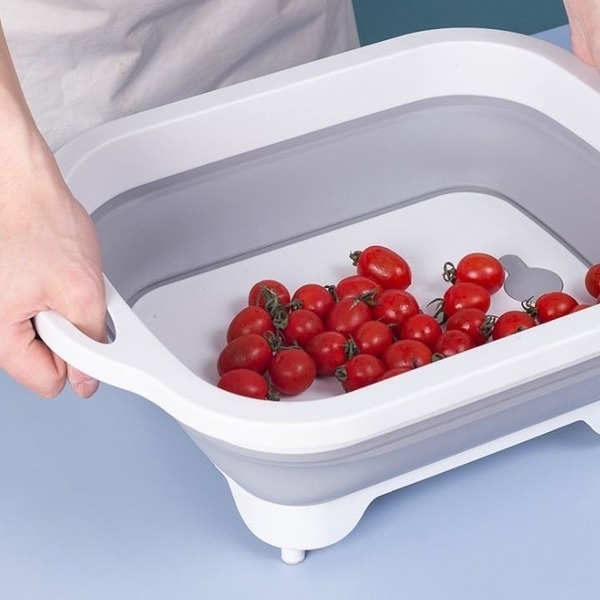 折疊多功能菜板防黴塑料砧板/切菜切水果砧板 瀝水籃 廚房洗菜籃-細節圖5