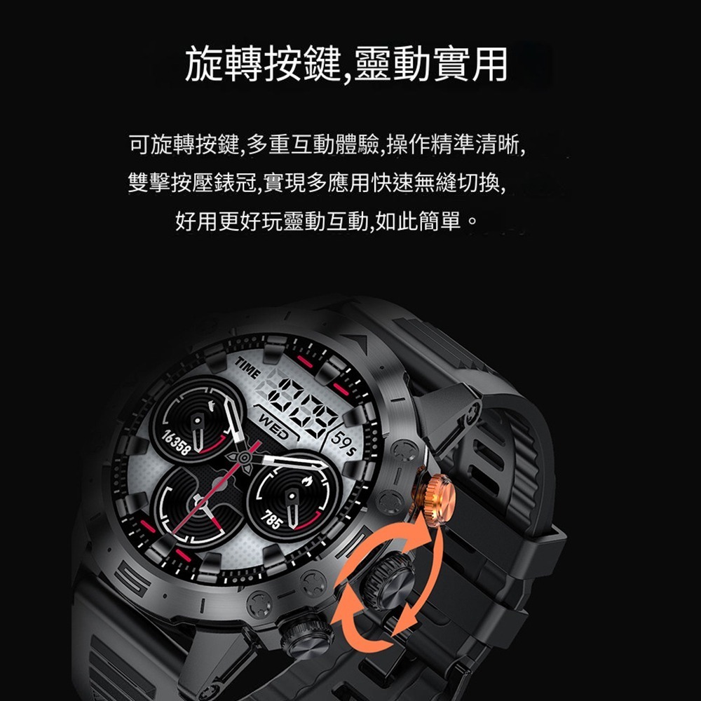 【MIVSEN】 心率運動手錶 藍牙手錶 LINE通話 軍規極限運動 心率計步 智慧手環MT43PRO-細節圖5