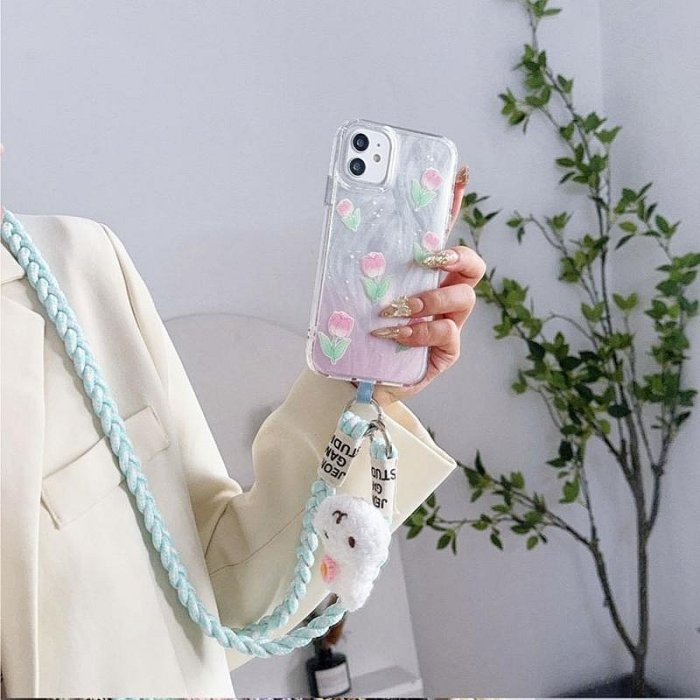 絨毛兔手機掛繩 手機吊繩 長斜斜背短掛繩 手掛繩 手機吊飾 手機掛鏈 麻繩-細節圖5