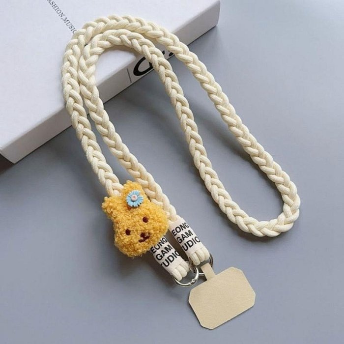 絨毛兔手機掛繩 手機吊繩 長斜斜背短掛繩 手掛繩 手機吊飾 手機掛鏈 麻繩-細節圖6