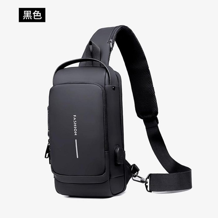 YOGEMDI 防盜斜背機車包 密碼防盜包 男士包 肩背包 運動腰包 附USB充電孔-規格圖11