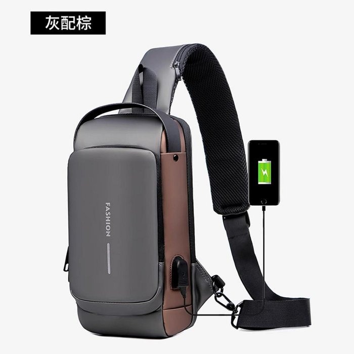 YOGEMDI 防盜斜背機車包 密碼防盜包 男士包 肩背包 運動腰包 附USB充電孔-規格圖11