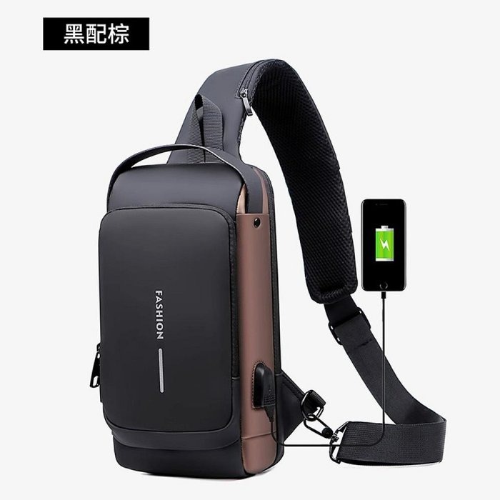 YOGEMDI 防盜斜背機車包 密碼防盜包 男士包 肩背包 運動腰包 附USB充電孔-規格圖11