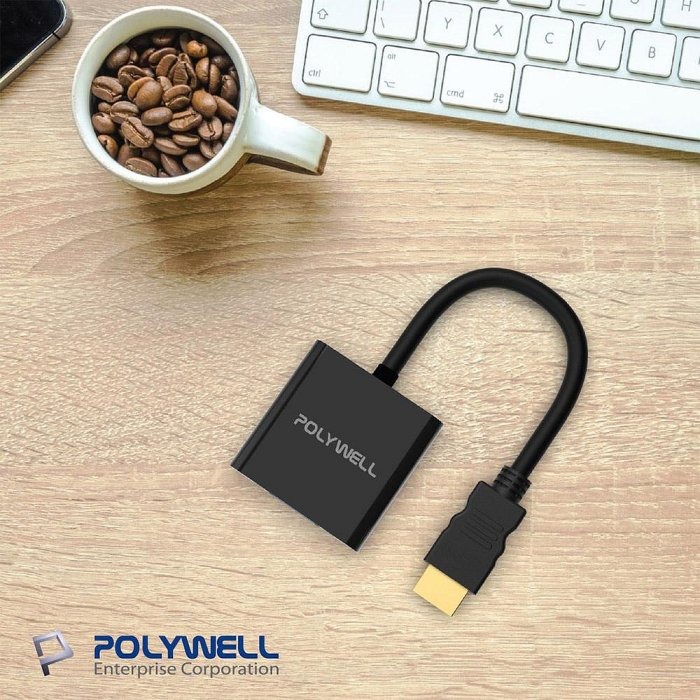 POLYWELL HDMI轉VGA 訊號轉換器 1080P FHD HDMI VGA 轉接線 轉接頭 寶利威爾 台灣現貨-細節圖7