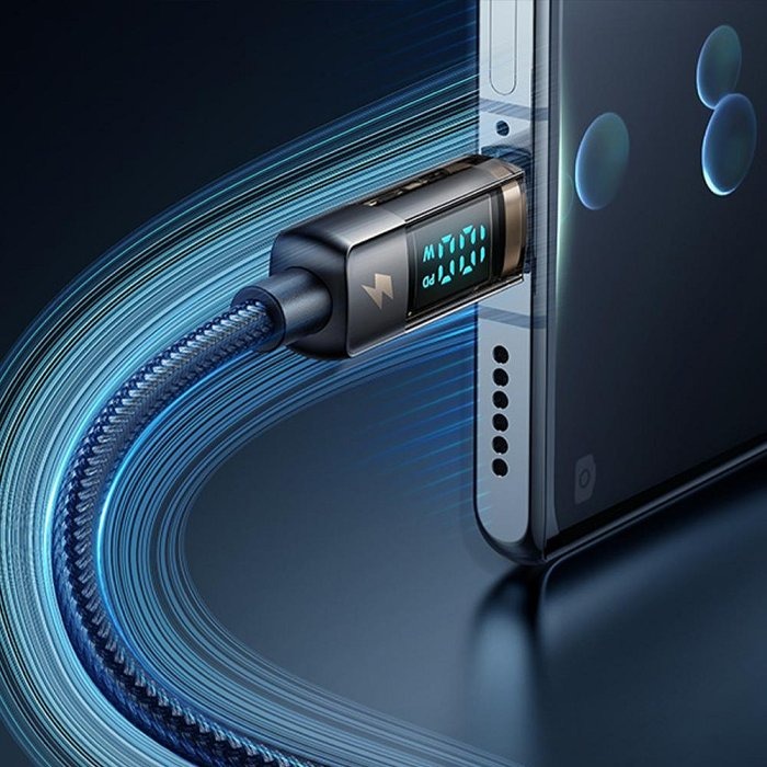 Mcdodo充電線 影藍系列 100W數據線 雙Type-C 傳輸線 LED 數顯充電線-細節圖2