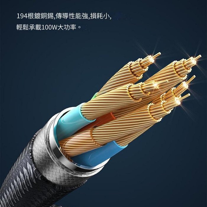 Mcdodo充電線 影藍系列 100W數據線 雙Type-C 傳輸線 LED 數顯充電線-細節圖5