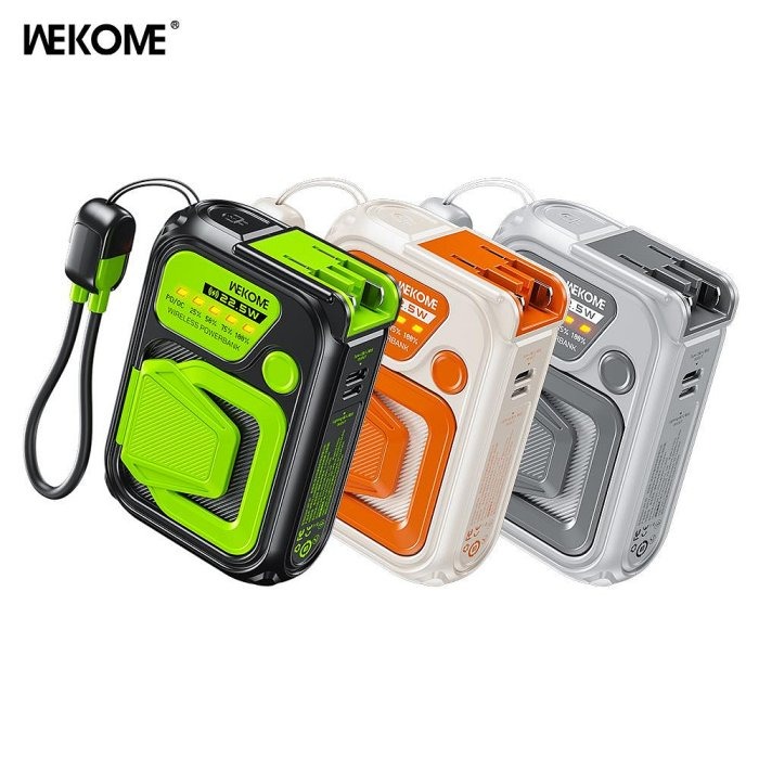 WEKOME 戰甲系列 無線充電磁吸行動電源 自帶線 10000MAH 22.5W 手機支架-細節圖9