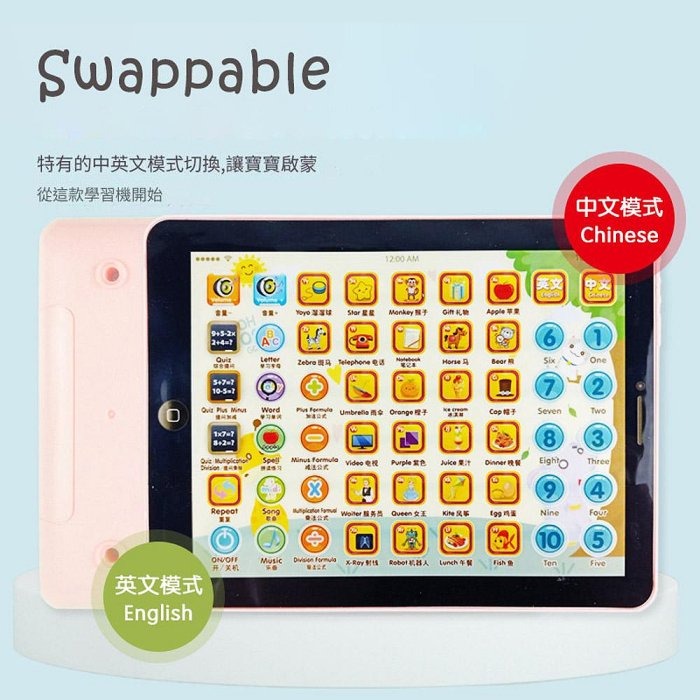 兒童智慧平板電腦仿真玩具 兒童學習機 早期教育益智點讀機 睡前故事機-細節圖3