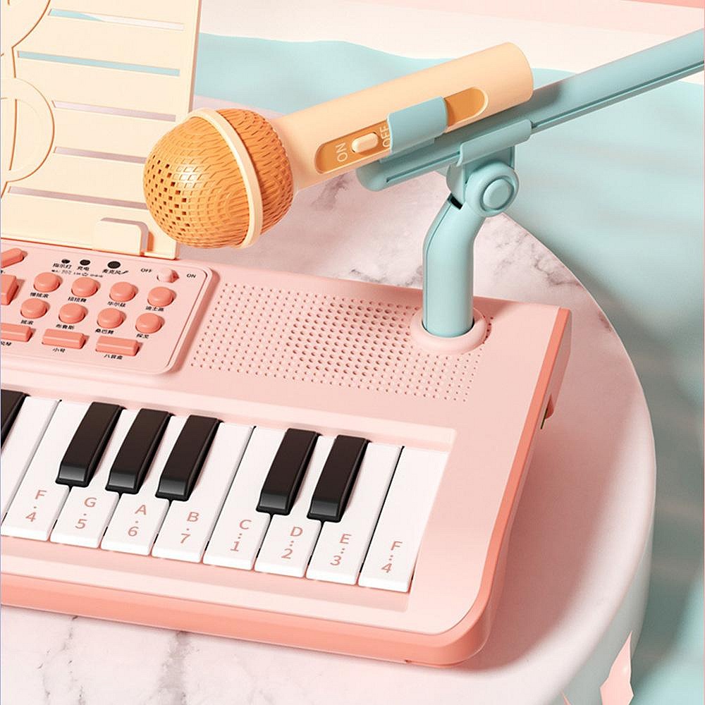 37鍵多功能電子鋼琴 附麥克風 兒童鋼琴玩具 可彈奏初學樂器 兒童電子琴 兒童鋼-細節圖10