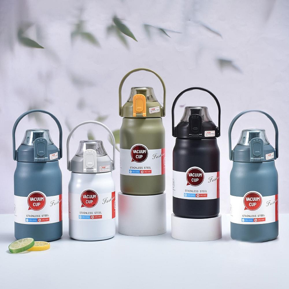 戶外便攜式運動水壺 1500ml不鏽鋼保溫杯 大容量 高顏值吸管杯-細節圖2