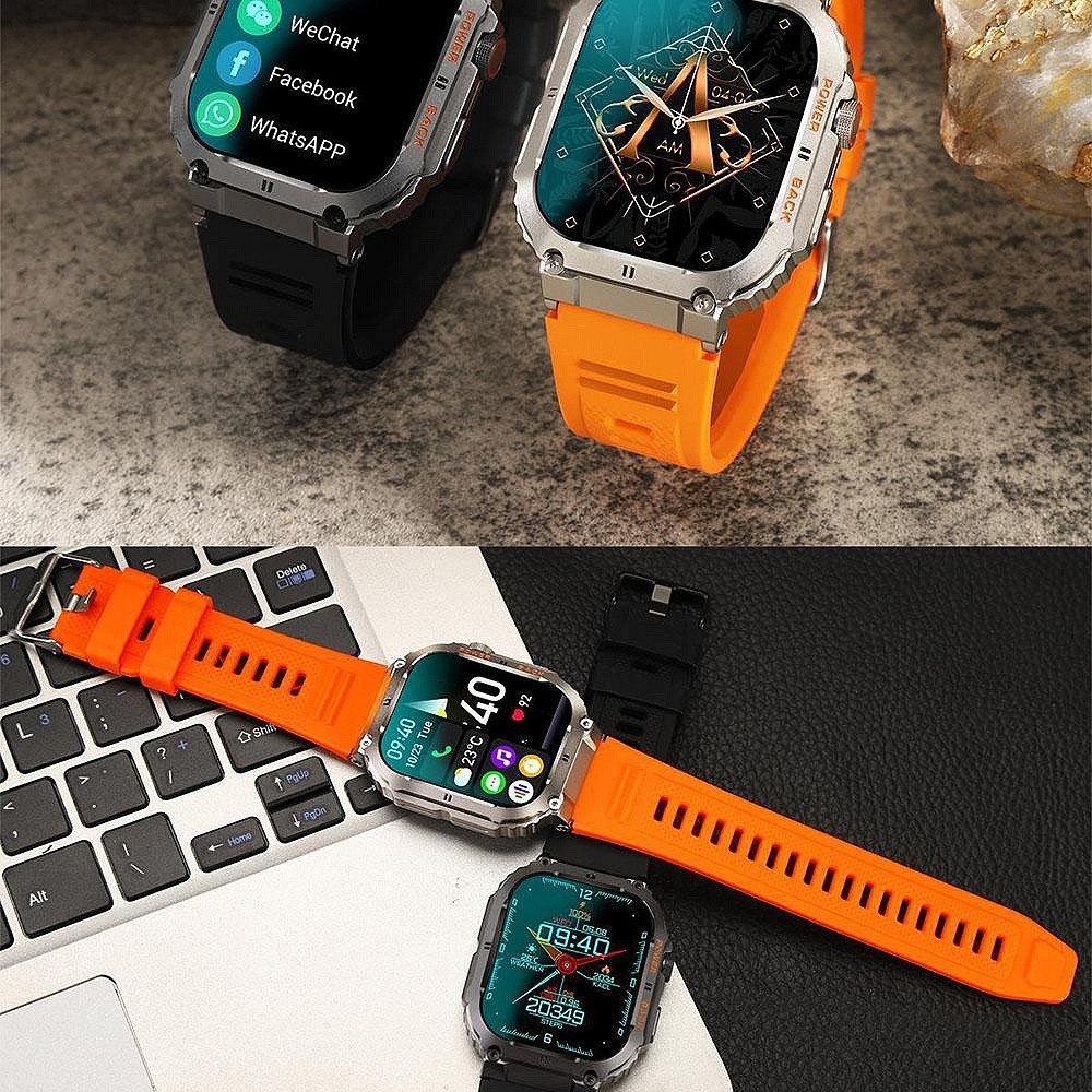 【MIVSEN】K57PRO 智慧型通話手錶 line通話 接聽 音樂 天氣 24小時心率 血氧 運動手環-細節圖3