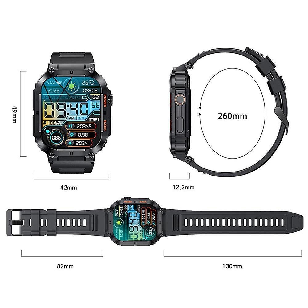 【MIVSEN】K57PRO 智慧型通話手錶 line通話 接聽 音樂 天氣 24小時心率 血氧 運動手環-細節圖9