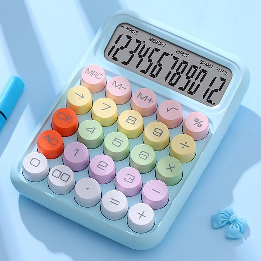 多巴胺計算機 糖豆計算機 大按鍵計算機 機械式計算器 學生考試計算機 12位數計算器-規格圖11