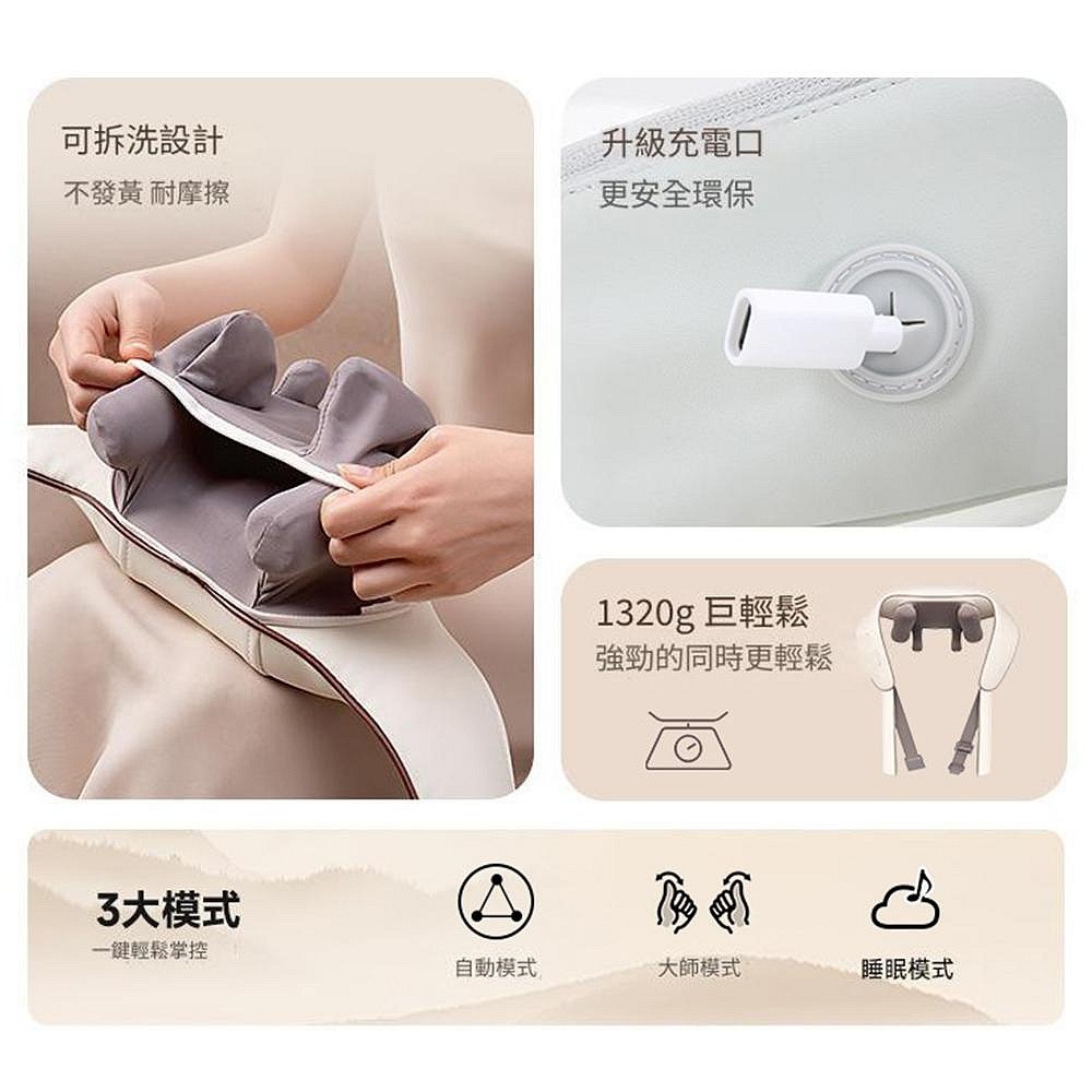 YOGEMDI 6D斜方肌頸椎按摩器 肩頸按摩頸器 頸部按摩器 熱敷揉捏按摩-細節圖2