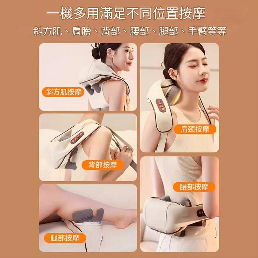 YOGEMDI 6D斜方肌頸椎按摩器 肩頸按摩頸器 頸部按摩器 熱敷揉捏按摩-細節圖3