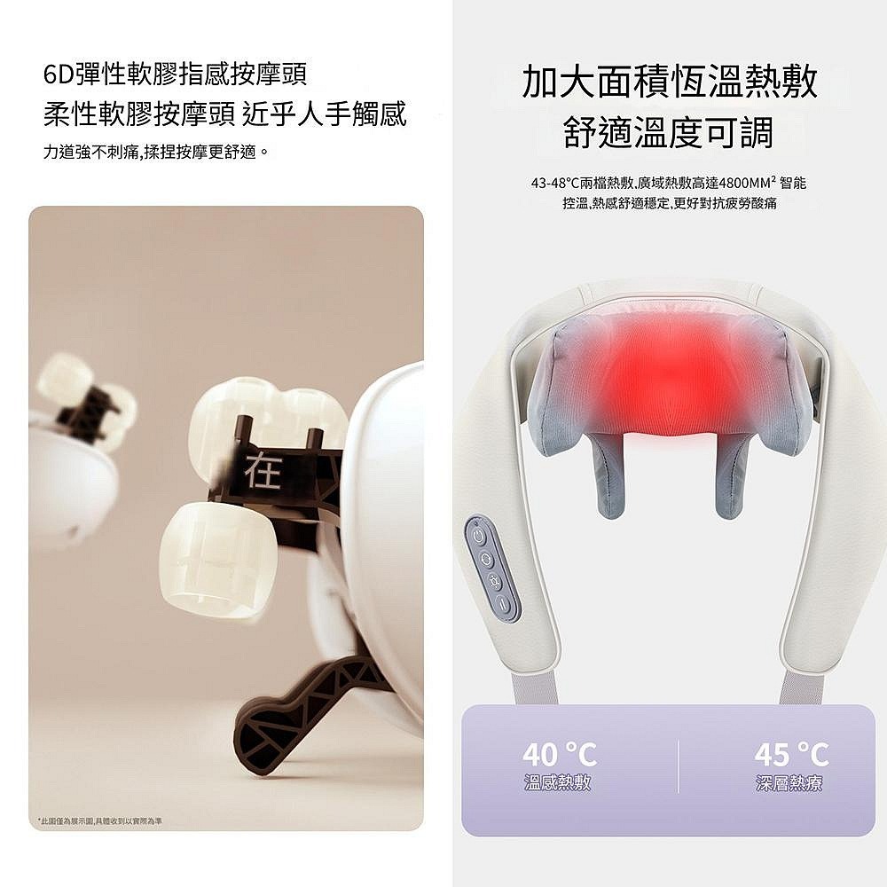 YOGEMDI 6D斜方肌頸椎按摩器 肩頸按摩頸器 頸部按摩器 熱敷揉捏按摩-細節圖4