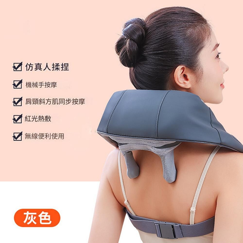 YOGEMDI 6D斜方肌頸椎按摩器 肩頸按摩頸器 頸部按摩器 熱敷揉捏按摩-細節圖11