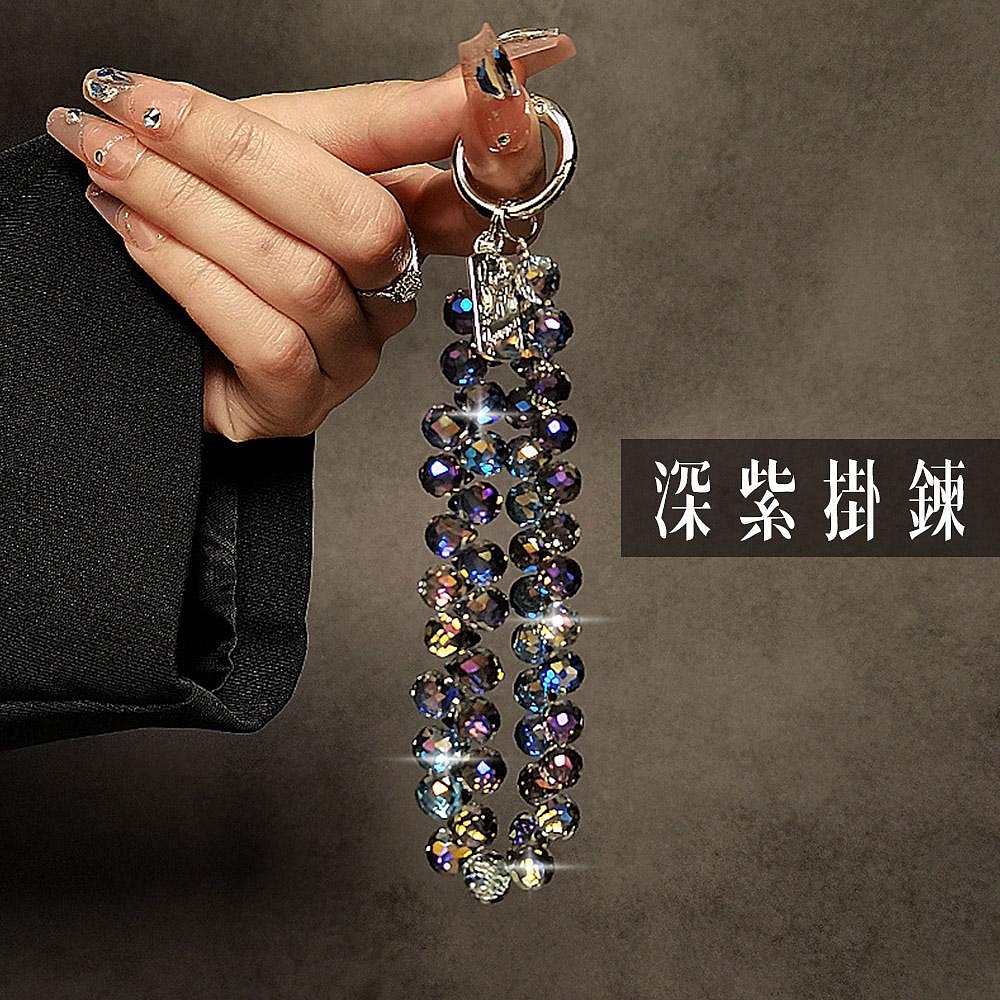 短水滴水晶掛鏈手機掛繩 高級感奢華 手工串珠手腕鍊 手提防丟掛飾-細節圖6