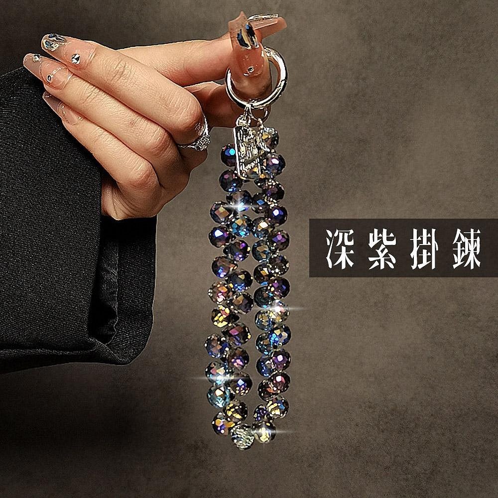 短水滴水晶掛鏈手機掛繩 高級感奢華 手工串珠手腕鍊 手提防丟掛飾-規格圖11