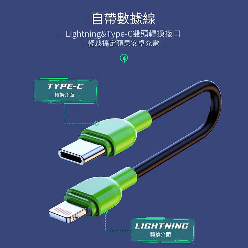 賽博戰甲 無線充電磁吸行動電源 帶插頭快充10000mah 五合一 無線磁吸 22.5W 閃電快充 自備線行動電源-細節圖7