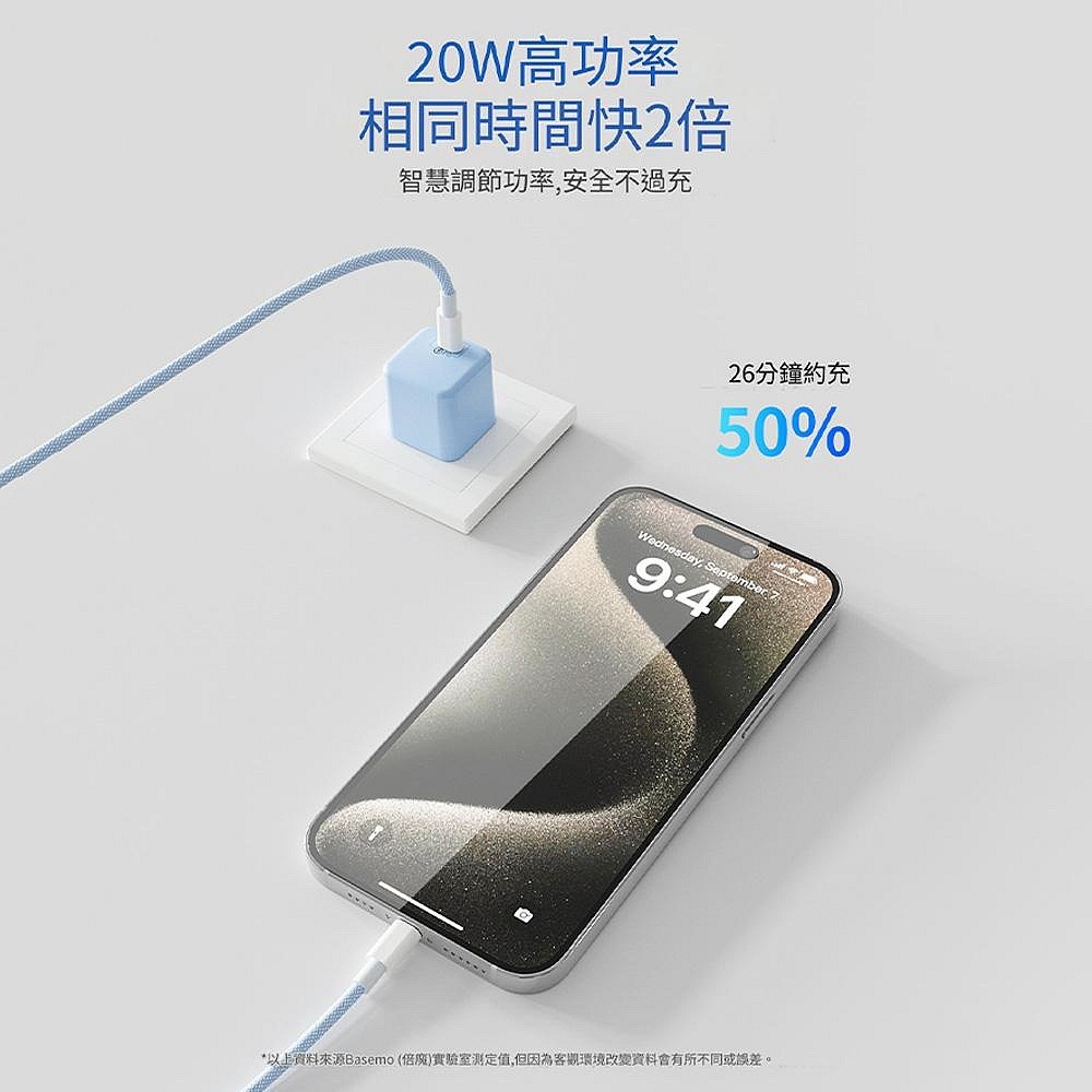倍魔 20W氮化鎵充電器+充電線 套裝 雙typec充電線組 高速充電 i16 PD20W 充電線 快充頭 pd充電器-細節圖7