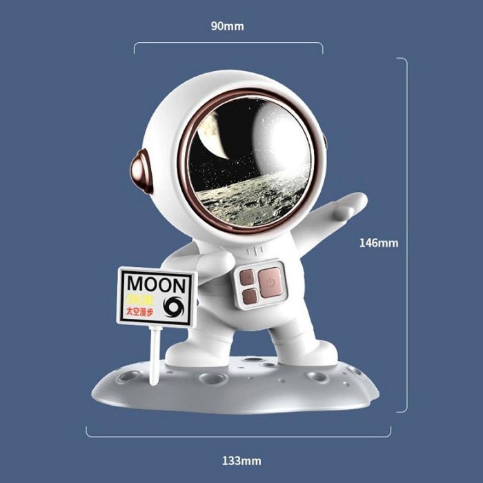 月亮款 太空人藍芽音箱 迷你桌面小音響 藍牙音箱 可愛造型-細節圖10