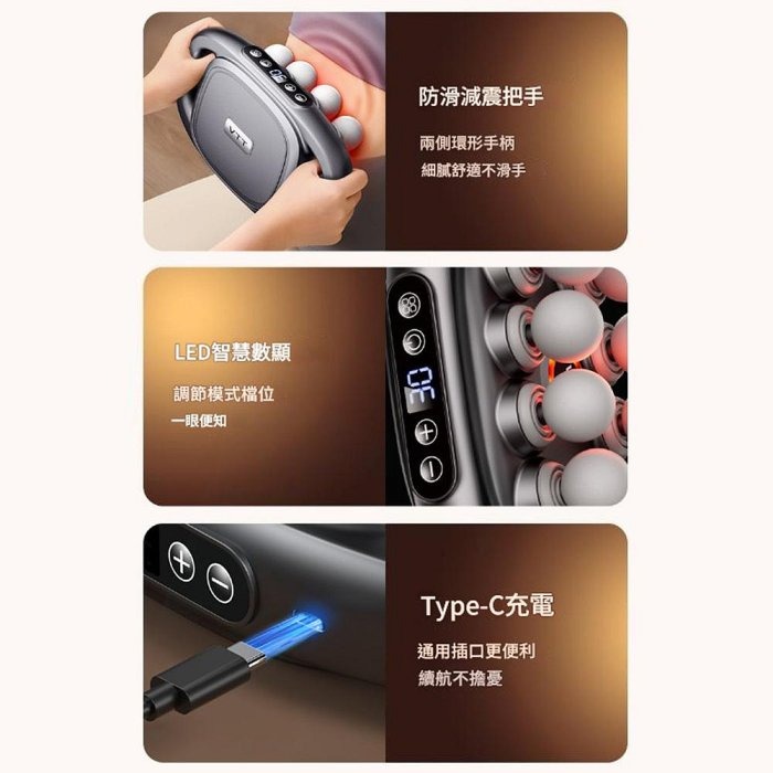 八頭筋膜槍 39KG大力深度按摩 全身肌肉放鬆 多頭按摩槍-細節圖7