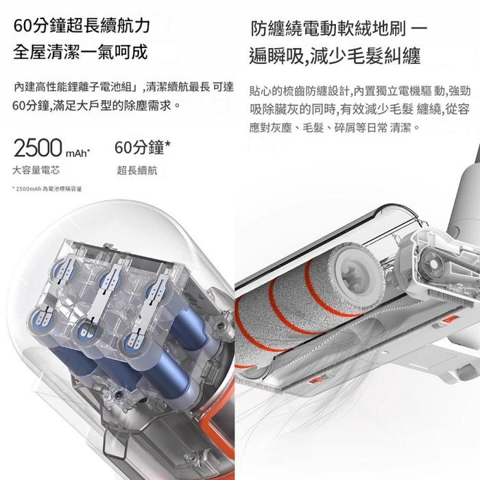 小米米家 無線吸塵器3C 60分鐘續抗 綠光手持清潔大吸力-細節圖3