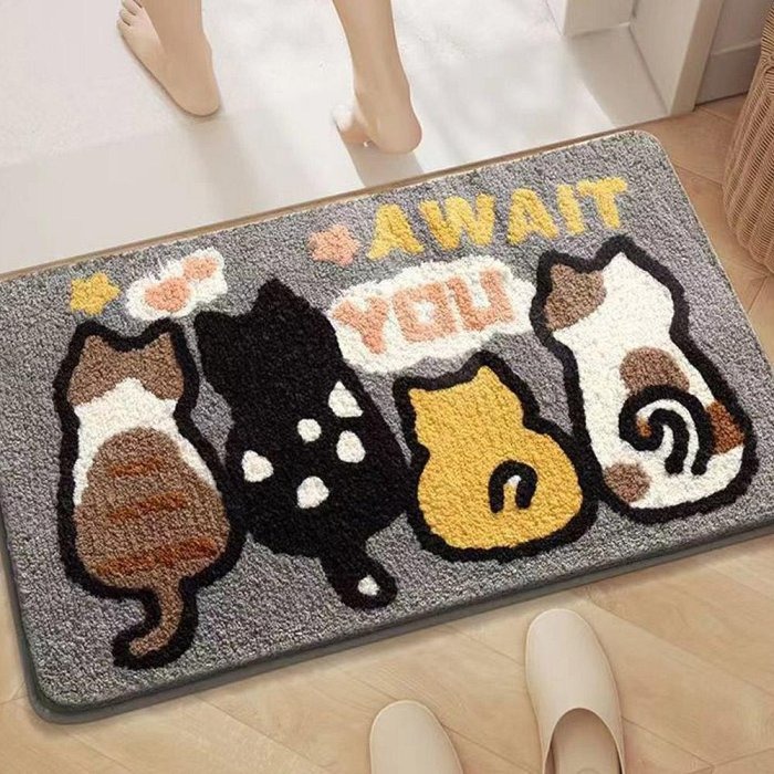 你好捲毛 加厚仿羊絨地墊 卡通浴室地墊 衛浴吸水防滑墊 耐磨耐髒 吸水地墊 加厚款-規格圖8