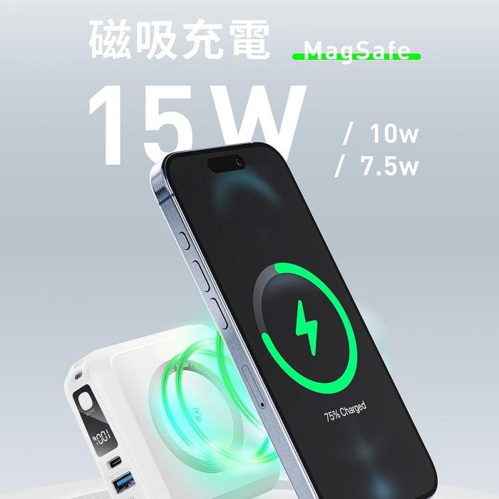 ANFAST 幻界20W極磁多功能電源10000mAh AC牆插 無線充電 自帶雙線-細節圖3
