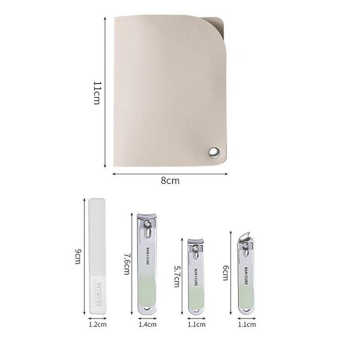 漸層粉指甲剪4件組 家用指甲剪 指甲刀 便攜式修甲護理套裝-細節圖6