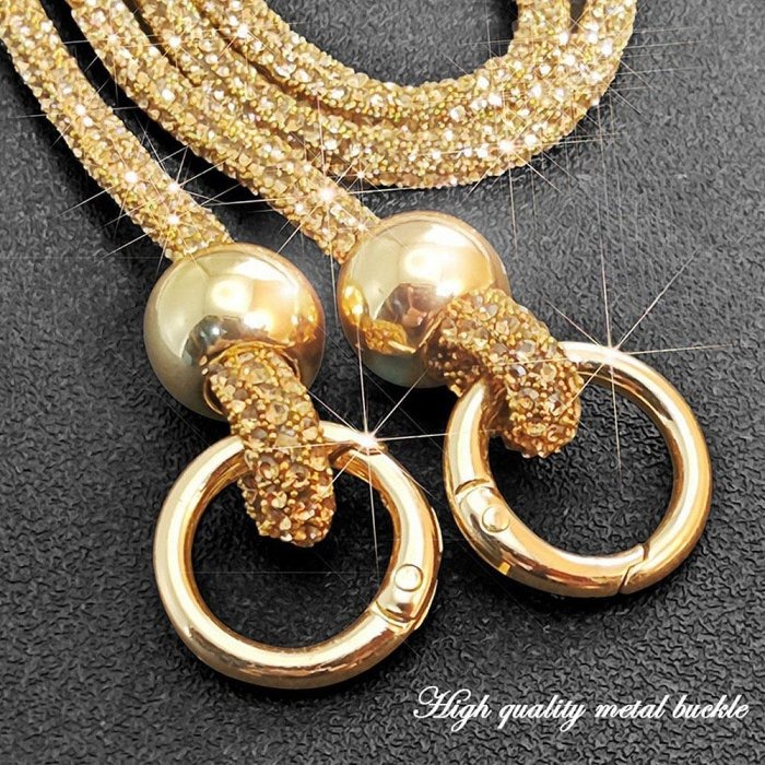 掛脖款-SH05奢華水鑽手機掛繩 手機掛鍊 包包掛飾 背帶手機繩 附夾片-細節圖3