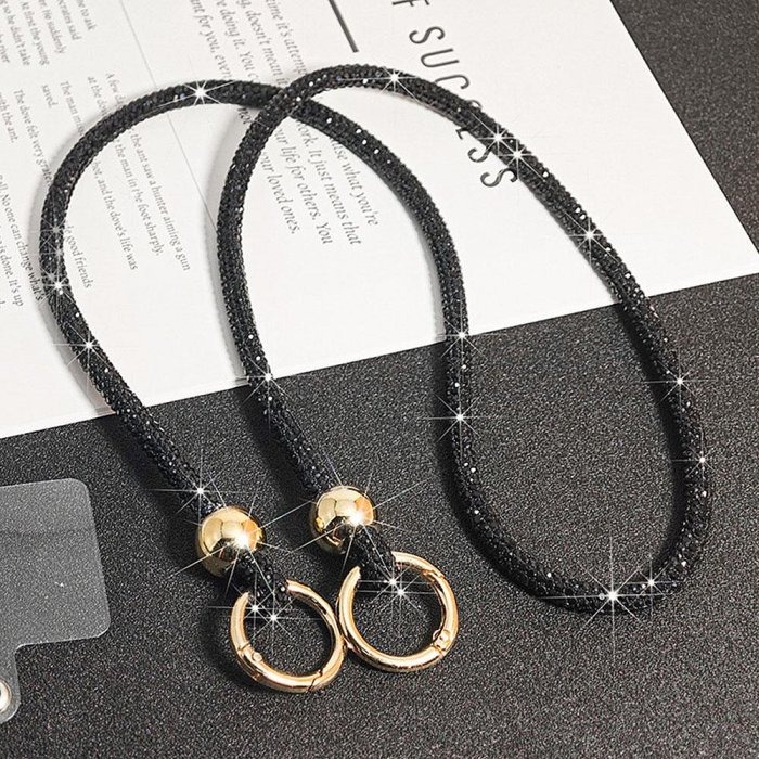 掛脖款-SH05奢華水鑽手機掛繩 手機掛鍊 包包掛飾 背帶手機繩 附夾片-細節圖7