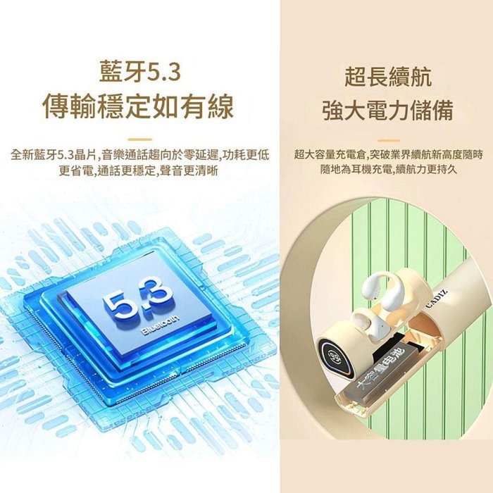 M9骨傳導藍牙耳機 超長續航不入耳真無線降噪久戴不痛高音質防水耳機-細節圖3