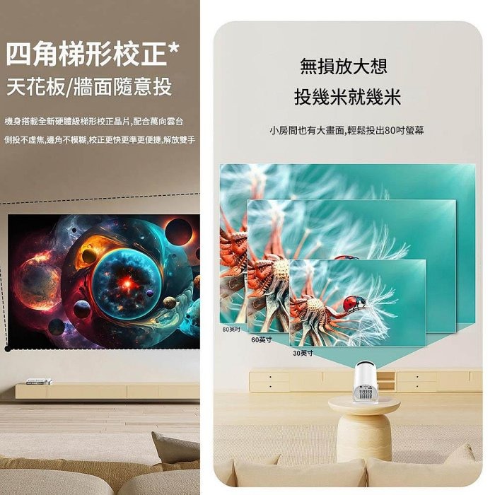 HY200 家用投影機 白天投牆 1080p投影機 迷你高清智慧砲筒 wifi投影機-細節圖5