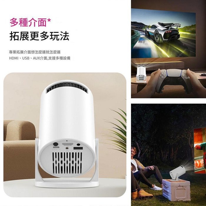 HY200 家用投影機 白天投牆 1080p投影機 迷你高清智慧砲筒 wifi投影機-細節圖8