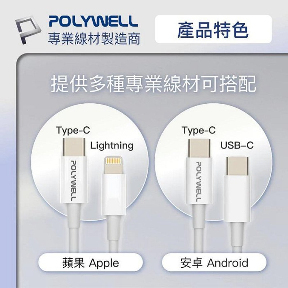 POLYWELL 20W迷你PD快充頭 Type-C 充電頭 豆腐頭 適用蘋果iPhone 安卓 寶利威爾 台灣現貨-細節圖9