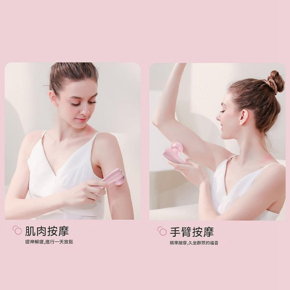 YOGEMDI 女士雙頭震動筋膜槍 靜音按摩儀 舒緩疲勞按摩棒-細節圖5