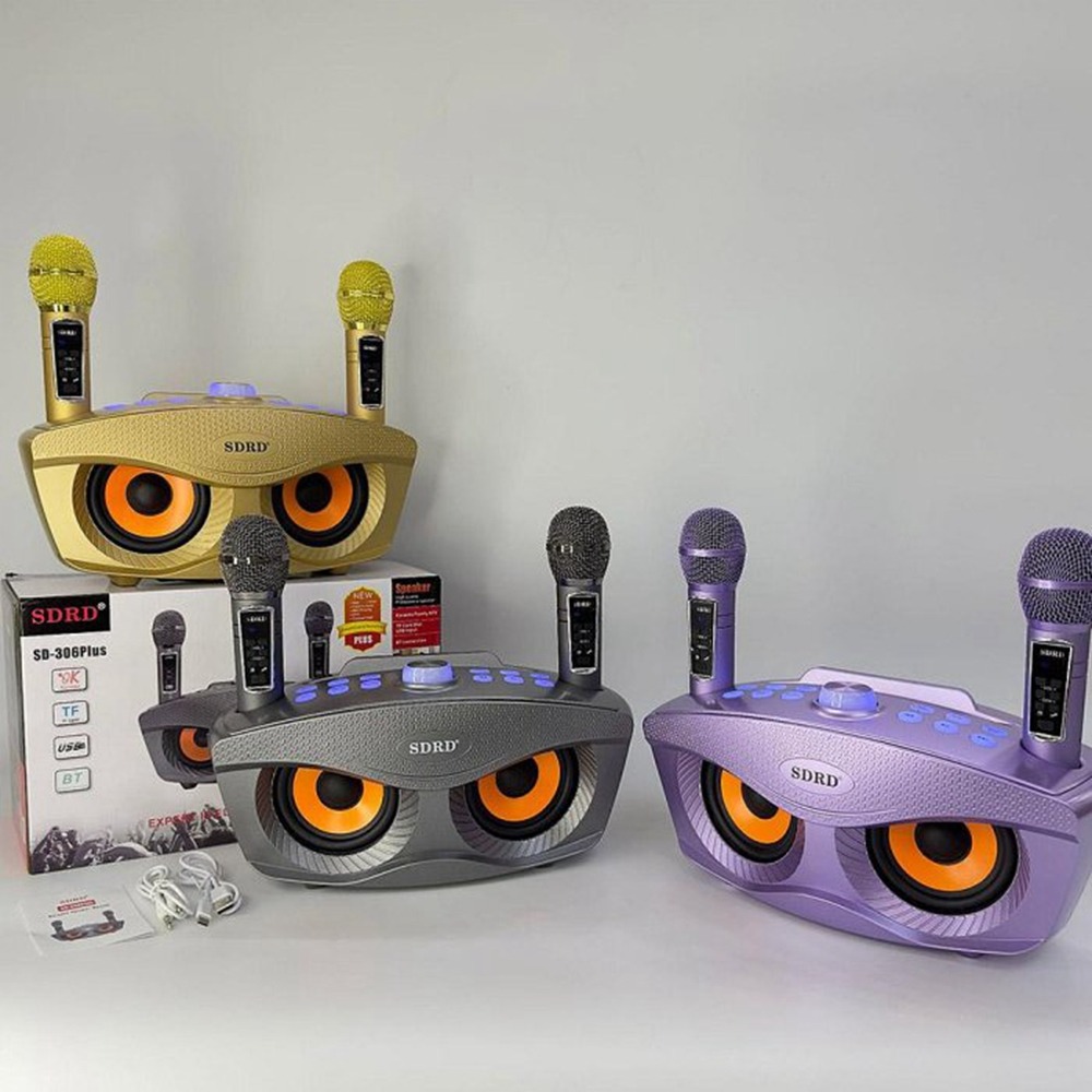 SD306plus 貓頭鷹藍牙音箱 無線麥克風 K歌一體機 音響 家庭KTV機-細節圖3