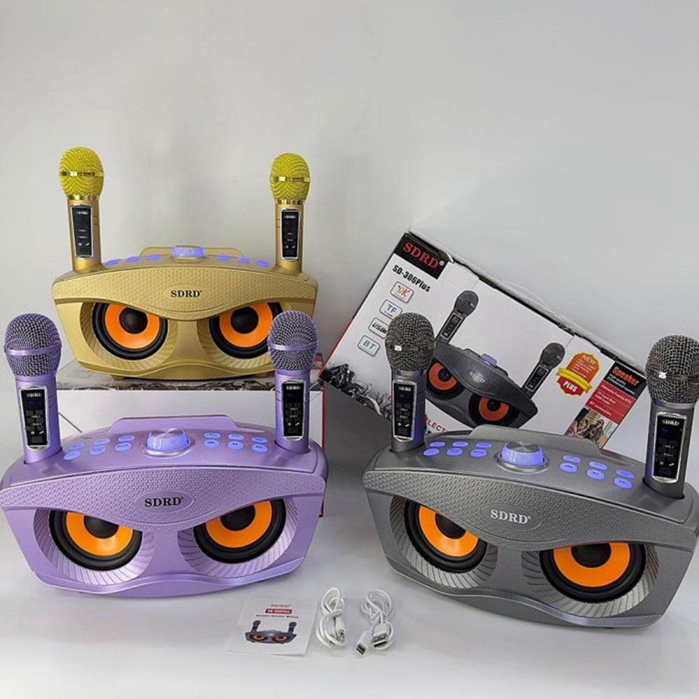 SD306plus 貓頭鷹藍牙音箱 無線麥克風 K歌一體機 音響 家庭KTV機-細節圖4